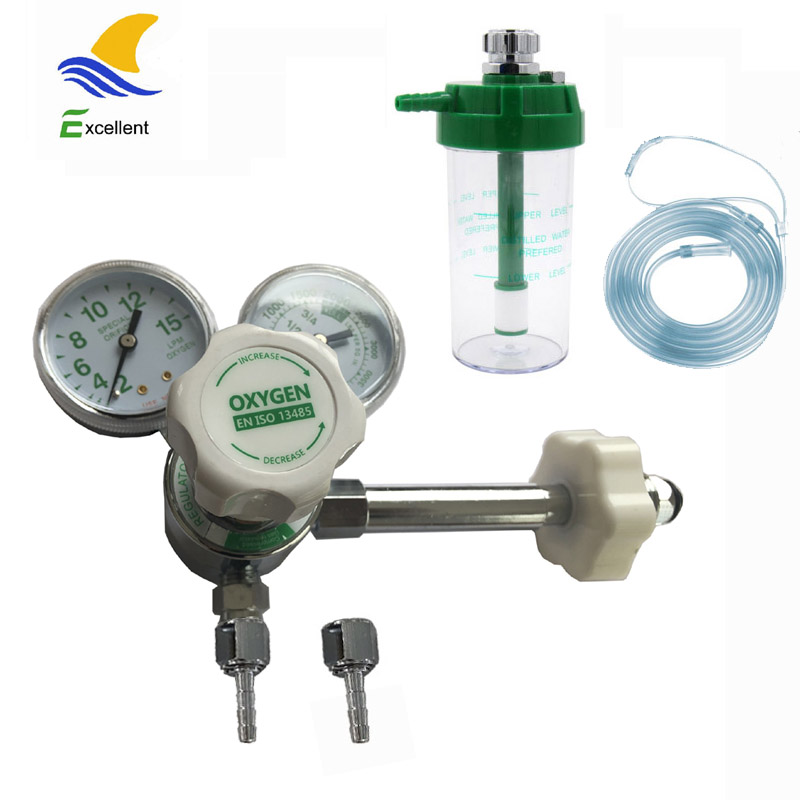 Bullnose oxygen regulator for oxygen tank